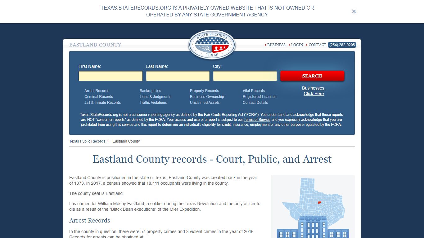 Eastland County records - Court, Public, and Arrest